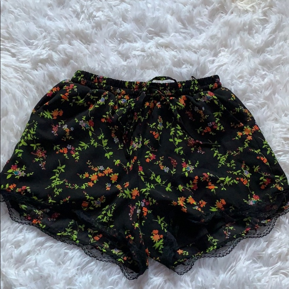 black floral shorts
